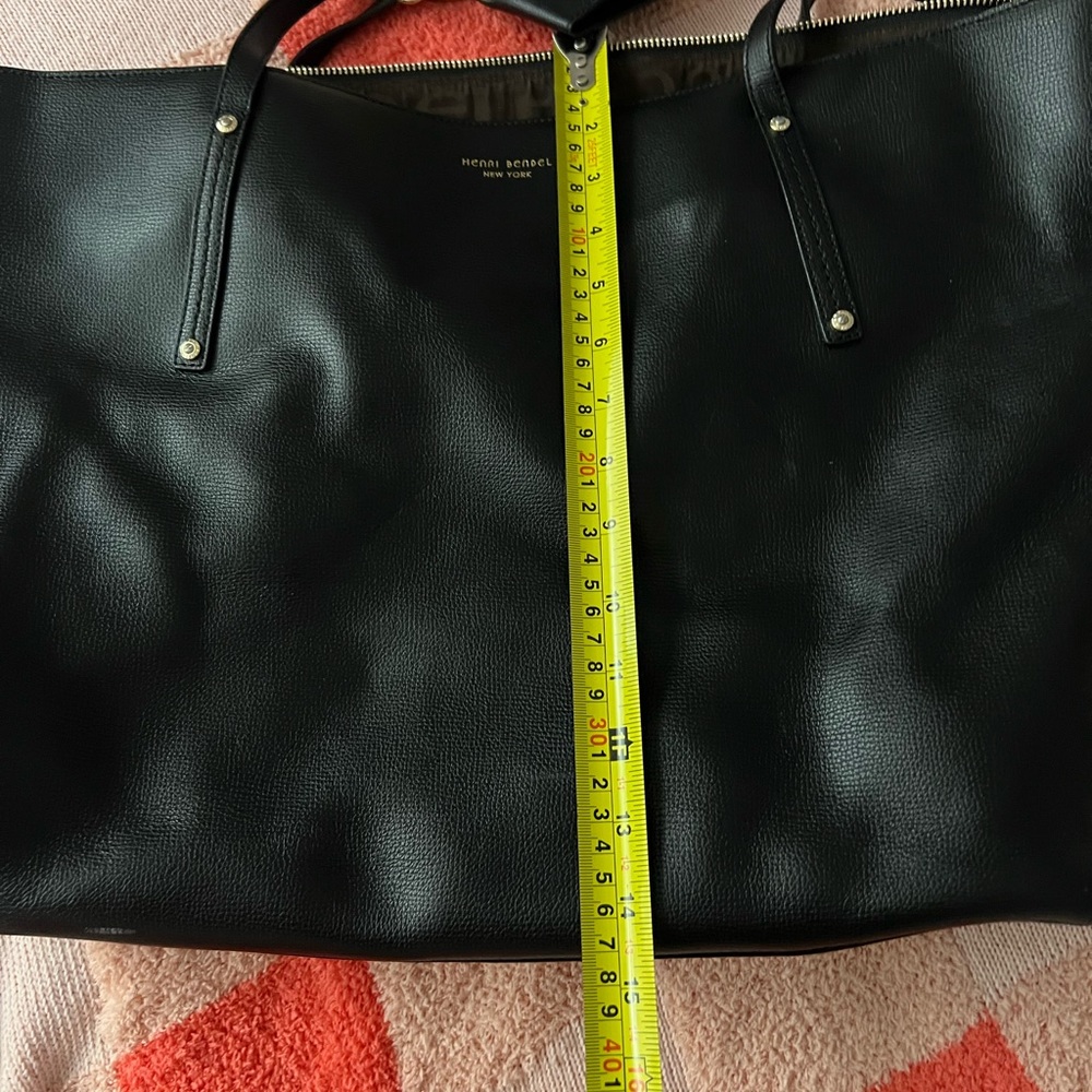 Henry Bendel Large Black Leather Tote Bag - Picture 5 of 5